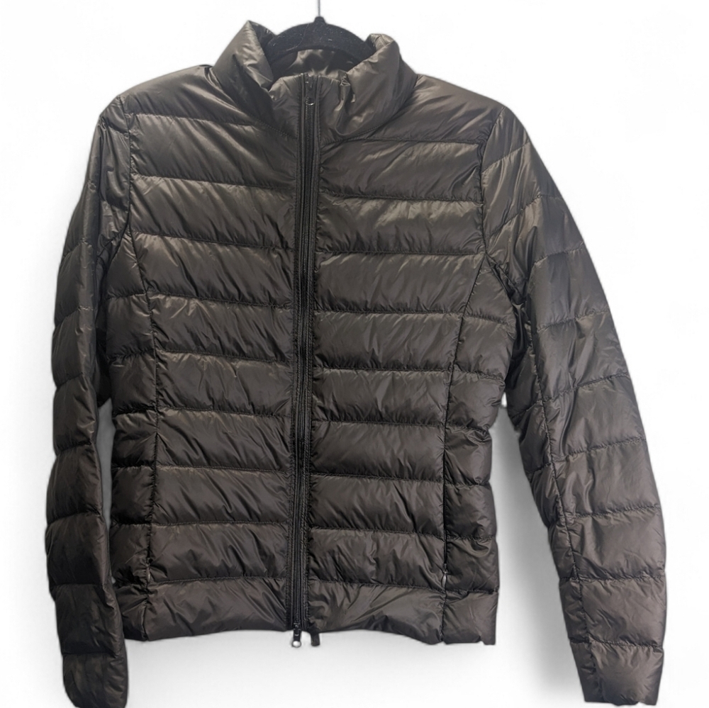 Women's Classic Black Lightweight Puffer Jacket Y2K Size S